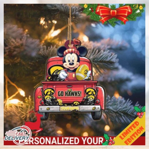 Iowa Hawkeyes Mickey Mouse Ornament Personalized Your Name Sport Home Decor