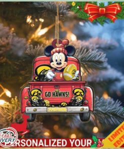 Iowa Hawkeyes Mickey Mouse Ornament Personalized Your Name Sport Home Decor