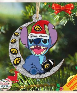 Iowa Hawkeyes Stitch Christmas Ornament NCAA And Stitch With Moon Ornament