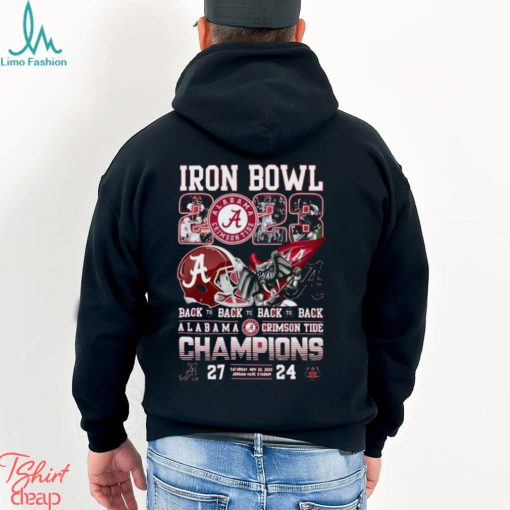 Iron Bowl 2023 Back To Back To Back To Back Alabama Crimson Tide 27 – 24 Auburn Tigers Shirt