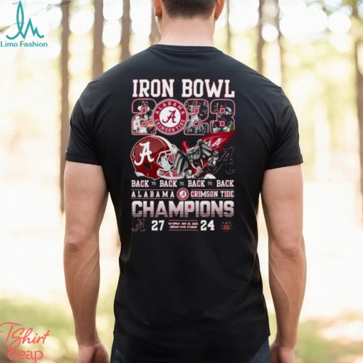 Iron Bowl 2023 Back To Back To Back To Back Alabama Crimson Tide 27 – 24 Auburn Tigers Shirt