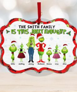 Is This Jolly Enough, Gift For Family, Personalized Acrylic Ornament, Green Family Ornament, Christmas Gift