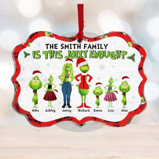 Is This Jolly Enough, Gift For Family, Personalized Acrylic Ornament, Green Family Ornament, Christmas Gift