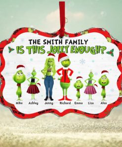 Is This Jolly Enough, Gift For Family, Personalized Acrylic Ornament, Green Family Ornament, Christmas Gift