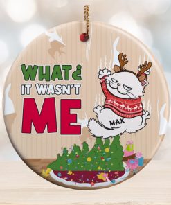 It Wasn’t Me Personalized Ceramic Circle Ornament Gift For Cat Lover