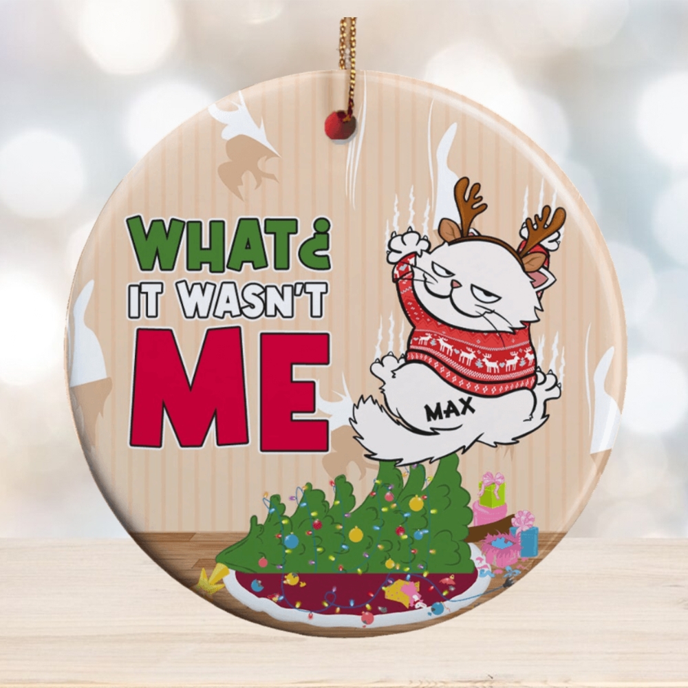 It Wasn't Me Personalized Ceramic Circle Ornament Gift For Cat Lover It Wasn't Me Personalized Ceramic Circle Ornament Gift For Cat Lover