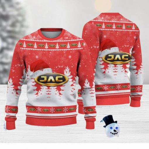 JAC Logo Wearing Santa Hat Christmas Gift Ugly Christmas Sweater Christmas Gift Ideas