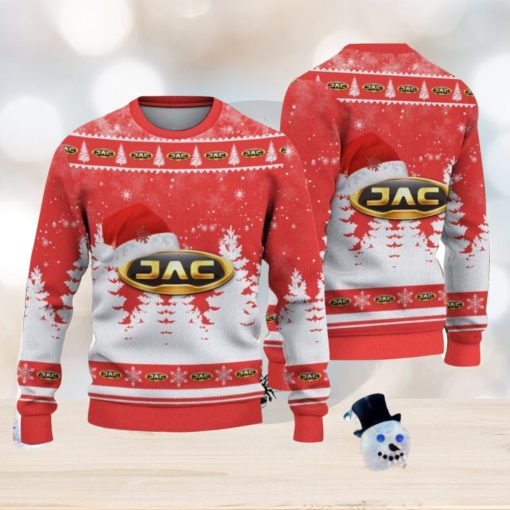 JAC Logo Wearing Santa Hat Christmas Gift Ugly Christmas Sweater Christmas Gift Ideas