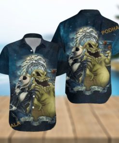 Jack & Oogie Boogie Nightmare Aloha Shirt, Mens Christmas Hawaiian Shirt