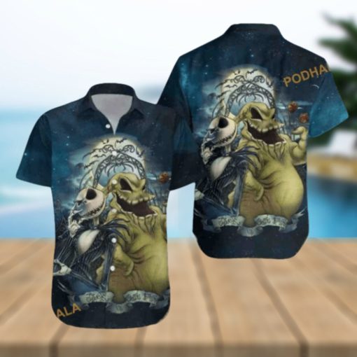 Jack & Oogie Boogie Nightmare Aloha Shirt, Mens Christmas Hawaiian Shirt