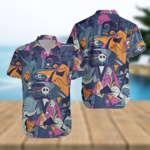 Jack Skellington Halloween Tropical Shirt, Mens Christmas Hawaiian Shirt