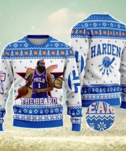 Jame Harden Philadelphia 76ers NBA Basketball Thunder Christmas Ugly Sweater