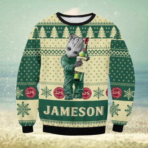 Jameson Iris Whisky Baby Groot Ugly Christmas Sweater