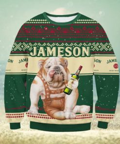 Jameson Iris Whisky Bulldog Ugly Christmas Sweater