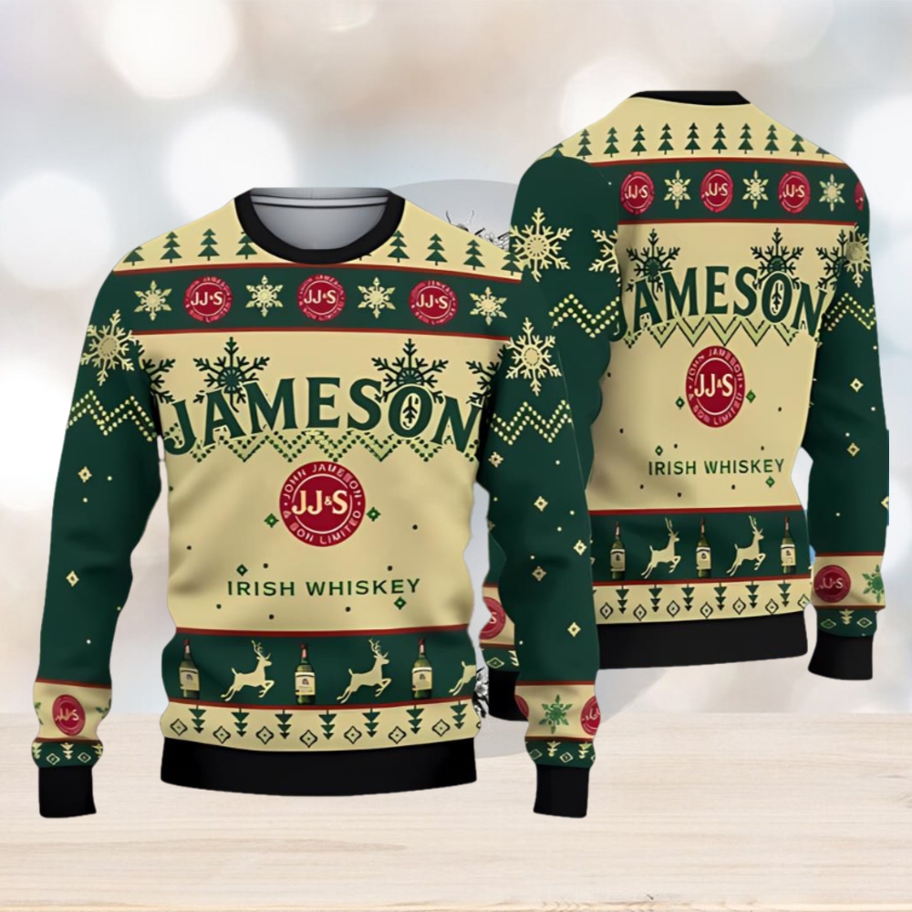 Jameson Irish Whiskey Christmas Ugly Sweater 3D - Limotees