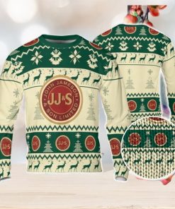 Jameson Ugly Sweater Pine Trees n Reindeer Beer Loves ugly Gift Christmas Sweater