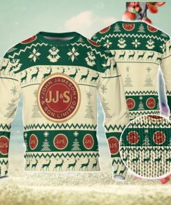 Jameson Ugly Sweater Pine Trees n Reindeer Beer Loves ugly Gift Christmas Sweater