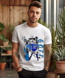 Jared Goff number 16 Detroit Lions football player pose gift shirt