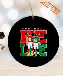 Jason Kelce Philadelphia Eagles and Travis Kelce Kansas City Chiefs football Ornament