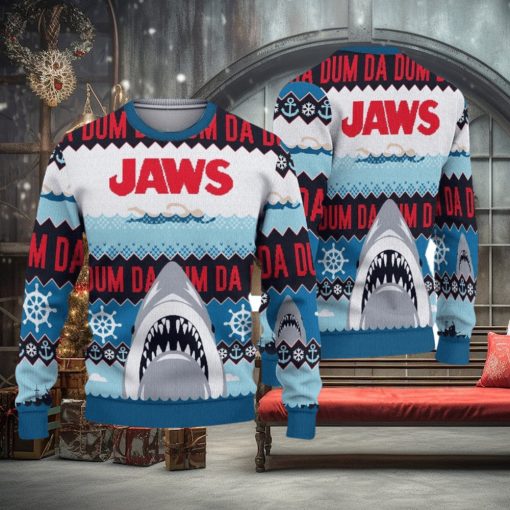 Jaws Da Dum Shark Ugly Christmas Sweater