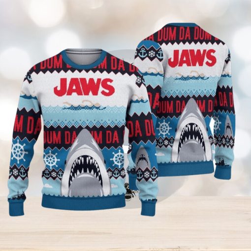 Jaws Da Dum Shark Ugly Christmas Sweater