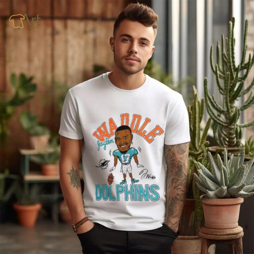 Jaylen Waddle Miami Dolphins Homage Caricature Player Tri Blend T Shirt