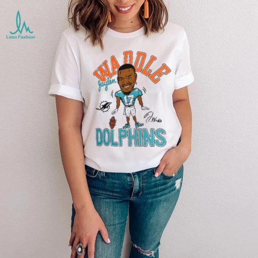 Jaylen Waddle Miami Dolphins Homage Caricature Player Tri Blend T Shirt
