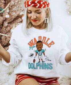 Jaylen Waddle Miami Dolphins Homage Caricature Player Tri Blend T Shirt
