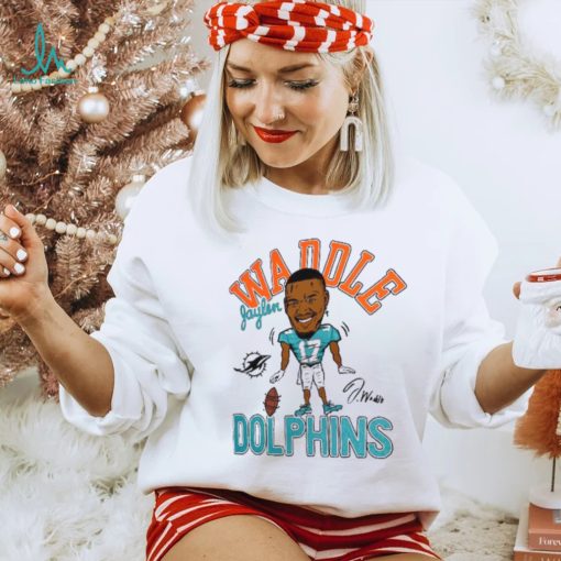 Jaylen Waddle Miami Dolphins Homage Caricature Player Tri Blend T Shirt