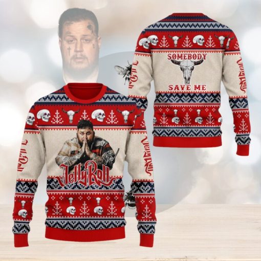 Jelly Roll Somebody Save Me Sweater Christmas