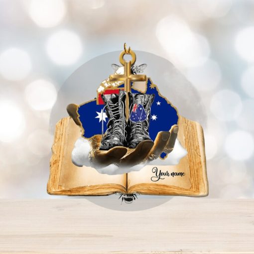 Jesus Hands Holding Australia Veteran Ornament