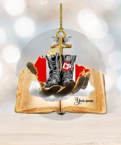 Jesus Hands Holding Canada Veteran Ornament