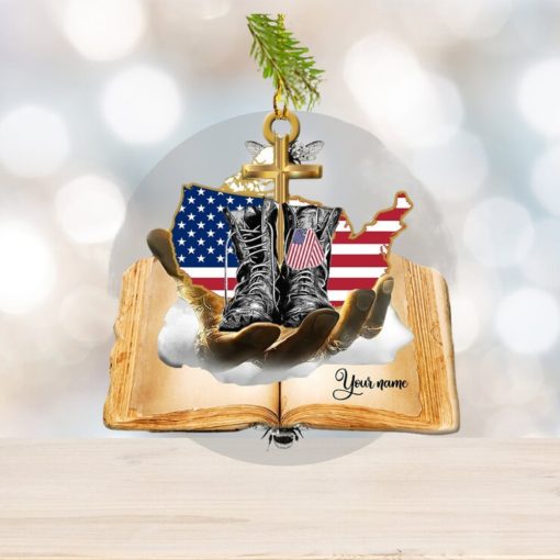 Jesus Hands Holding Veteran Ornament