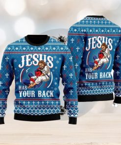 Jesus Has Your Back 3D Ugly Christmas Sweater Gift For Family Christmas Gift