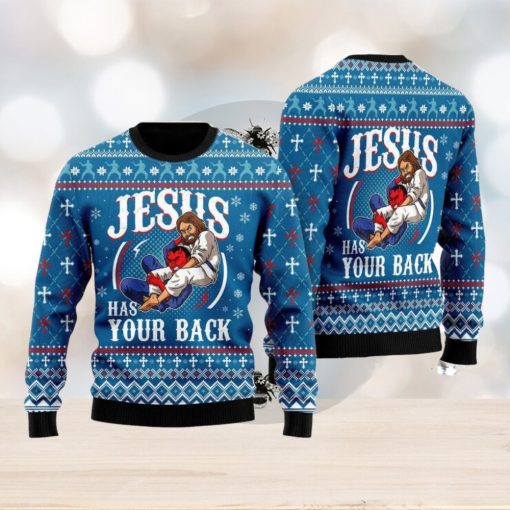 Jesus Has Your Back 3D Ugly Christmas Sweater Gift For Family Christmas Gift