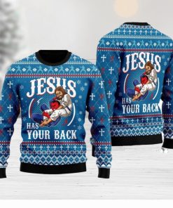 Jesus Has Your Back 3D Ugly Christmas Sweater Gift For Family Christmas Gift