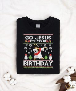 Jesus dabbing go Jesus it’s your birthday ugly Christmas shirt