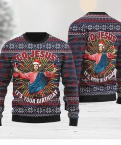 Jesus_s Birthday Go Jesus Ugly Christmas Sweater Funny Gift For Men And Women Family Holidays