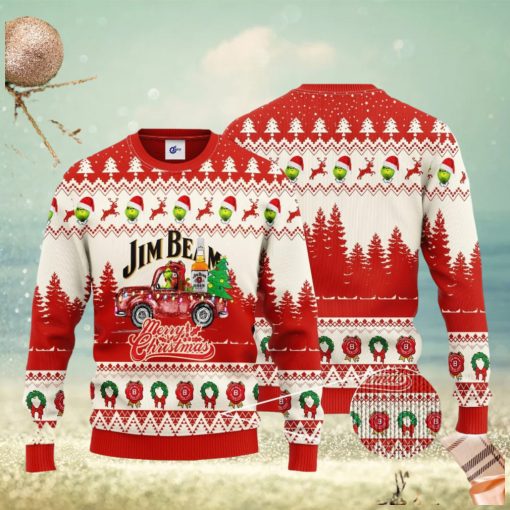 Jim Beam Grinch Merry Christmas 3D Ugly Christmas Sweater Unisex Sweater Christmas Gift