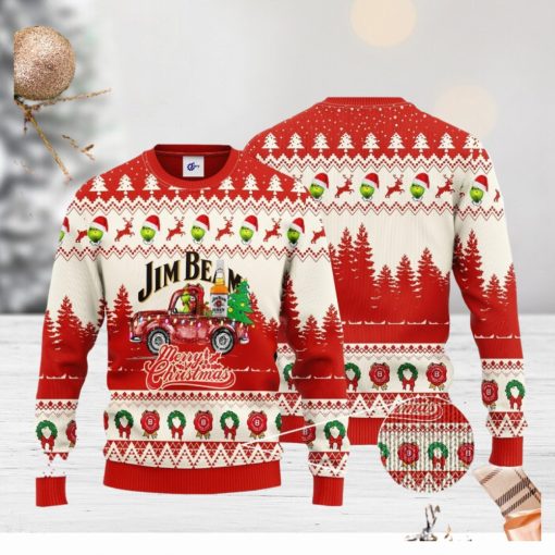 Jim Beam Grinch Merry Christmas 3D Ugly Christmas Sweater Unisex Sweater Christmas Gift