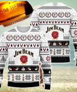 Jim Beam Whiskey Ugly Christmas Sweater 3D All Over Printed Sweaters Christmas Gift