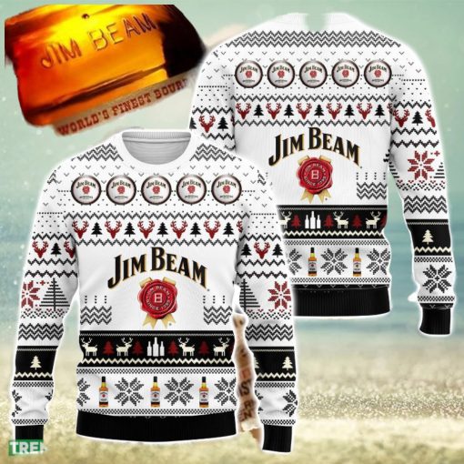 Jim Beam Whiskey Ugly Christmas Sweater 3D All Over Printed Sweaters Christmas Gift