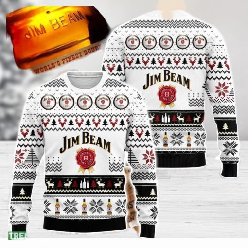 Jim Beam Whiskey Ugly Christmas Sweater 3D All Over Printed Sweaters Christmas Gift