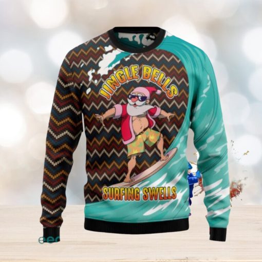 Jingle Bells Surfing Swells Ugly Christmas Sweaters Gift For Men Women