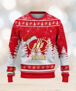 Jinma Logo Wearing Santa Hat Christmas Gift Ugly Christmas Sweater For Men And Women Gift