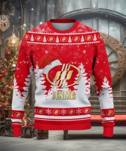 Jinma Logo Wearing Santa Hat Christmas Gift Ugly Christmas Sweater For Men And Women Gift