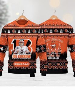 Joe Burrow Cincinnati Bengals Do Not Mess With Bengals Fan NFL Christmas Ugly Sweater