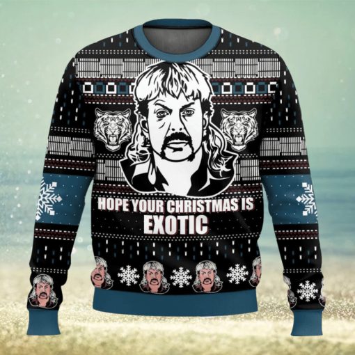 Joe Exotic Tiger King Hope Your Christmas Is Exotic Ugly Sweater 3D Printed Men And Women Christmas Gift