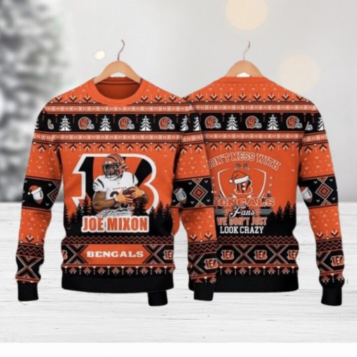 Joe Mixon Cincinnati Bengals Do Not Mess With Bengals Fan NFL Christmas Ugly Sweater