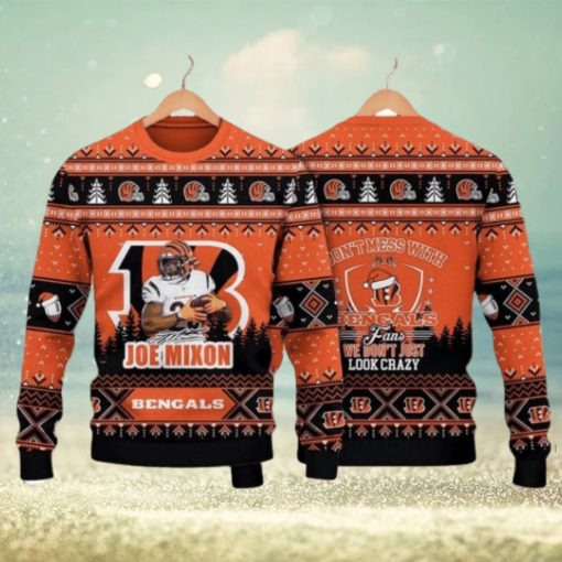 Joe Mixon Cincinnati Bengals Do Not Mess With Bengals Fan NFL Christmas Ugly Sweater